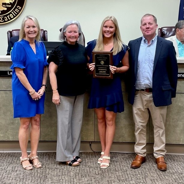 SCAC 2022-23 President Debbie Summers and the Presidential Scholarship recipient at Lexington County Council. 