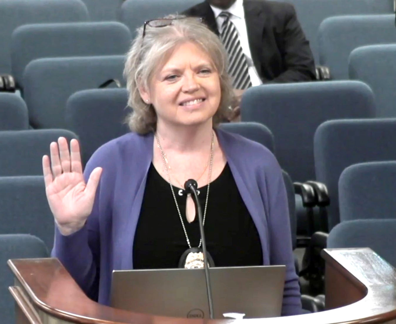 Charleston County Coroner Bobbi Jo O'Neal testifies at a committee meeting at the State House.